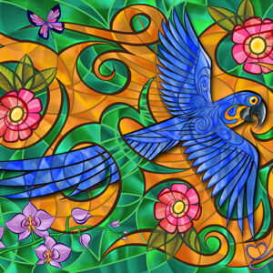 Tela Decorativa “Arara Azul” | Fine Art em Canvas | 80 × 60 cm