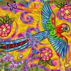 Tela Decorativa “Arara Canindé” | Fine Art em Canvas | 80 × 60 cm