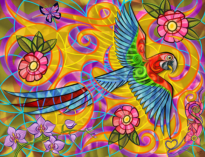 Tela Decorativa “Arara Canindé” | Fine Art em Canvas | 80 × 60 cm