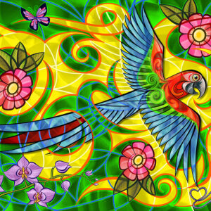Tela Decorativa “Arara Canindé” | Fine Art em Canvas | 80 × 60 cm
