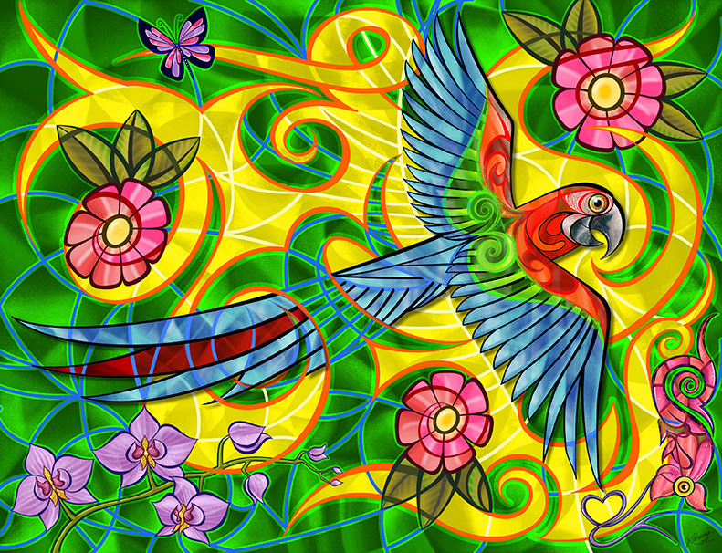 Tela Decorativa “Arara Canindé” | Fine Art em Canvas | 80 × 60 cm