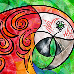 Tela Decorativa “Arara Vermelha” | Fine Art em Canvas | 80 × 60 cm