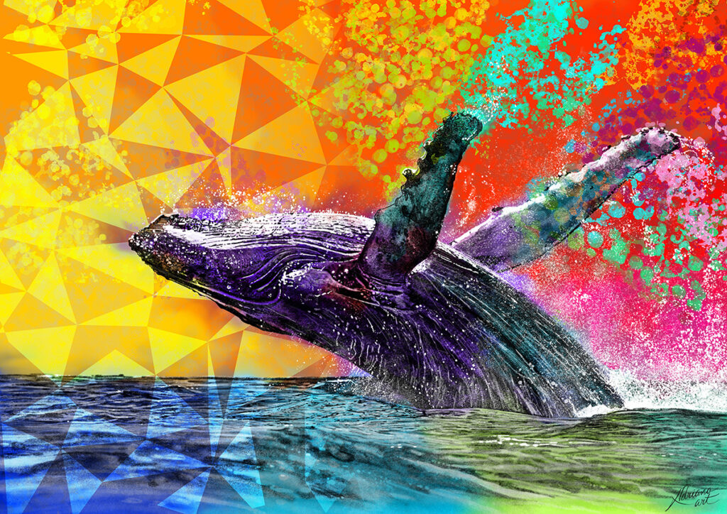 Tela Decorativa “Baleia Jubarte” | Fine Art em Canvas | 80 × 60 cm