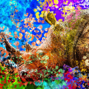 Tela Decorativa “Rinoceronte” | Fine Art em Canvas | 80 × 60 cm