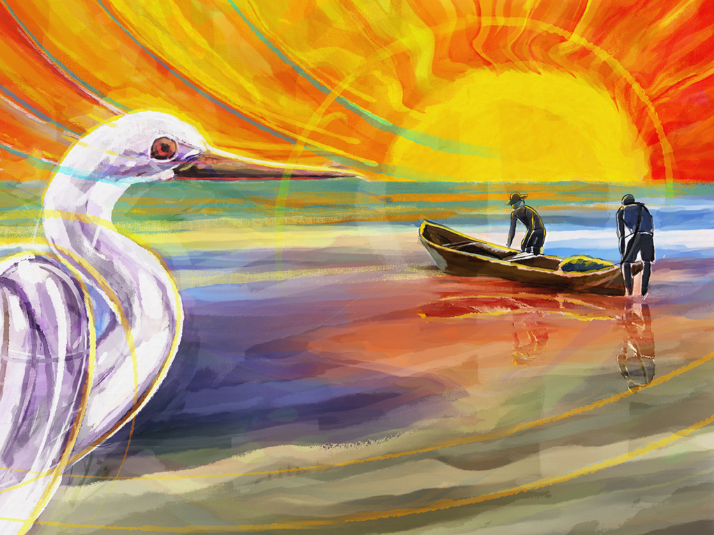 Tela Decorativa | Painel | Pôster | “Dia de Pesca” | Fine Art