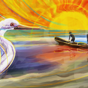 Tela Decorativa | Painel | Pôster | “Dia de Pesca” | Fine Art